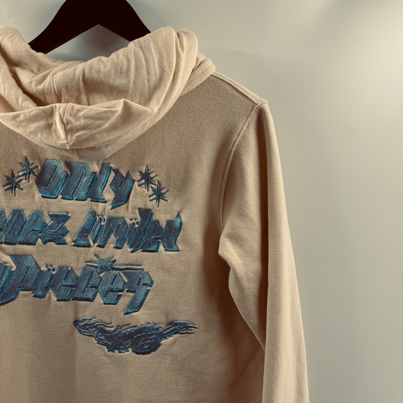 Forever Icy Light Yellow Hoodie – Size Medium, Blue Embroidered Front & Back - Picture 7 of 9